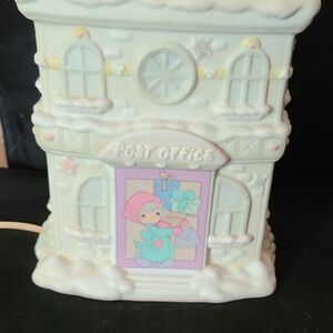 Precious Moments Cream Post Office Decor Light Up
